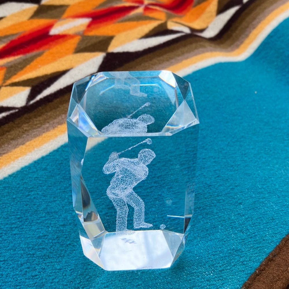 VINTAGE SWANK PUTTER CUP GANZ FIGURINE LASER ETCHED 3 D CUBE HAND PAINTED MUG - Picture 3 of 17